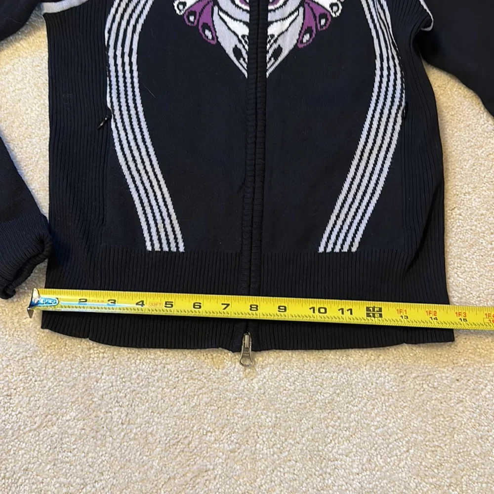 Athleta zip front black, gray, and purple sweater size M - Picture 11 of 14